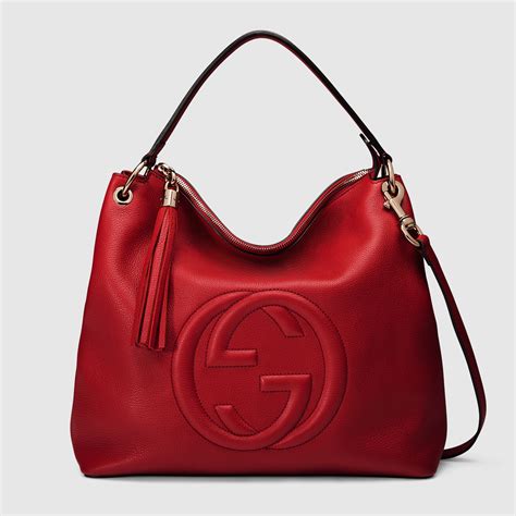 calfskin leather large women's purse gucci|Gucci leather shoulder bag.